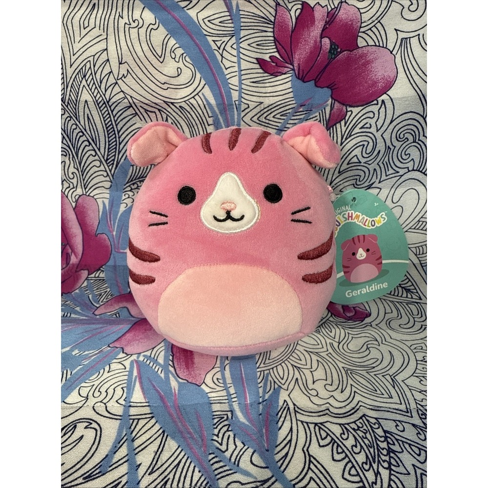 Squishmallow 5 inch Geraldine Plush Toy Pink Cat New with tag